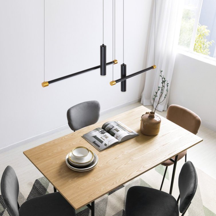 Light Dimmable Kitchen Island Linear LED Pendant No Bulb