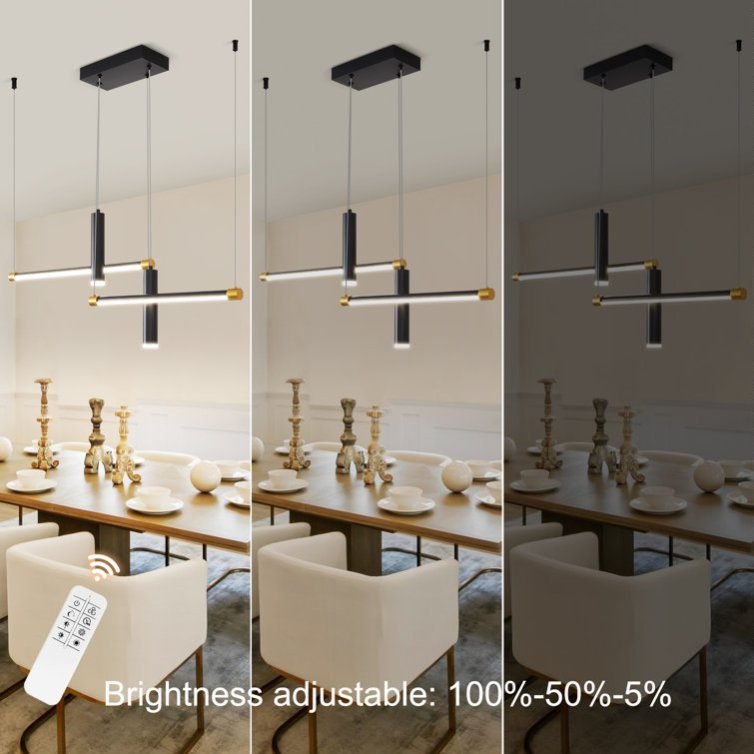 Light Dimmable Kitchen Island Linear LED Pendant No Bulb