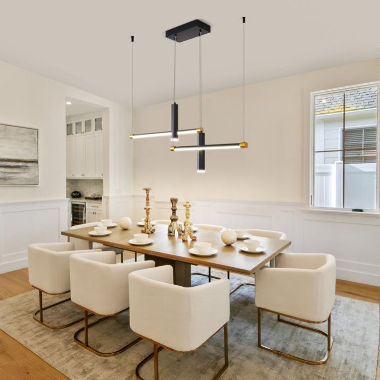 Light Dimmable Kitchen Island Linear LED Pendant No Bulb