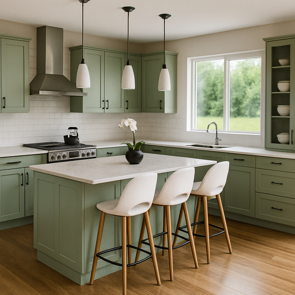 Green Shaker Cabinet RJ Design & Material