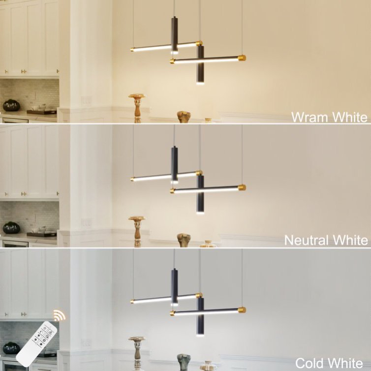 Light Dimmable Kitchen Island Linear LED Pendant No Bulb