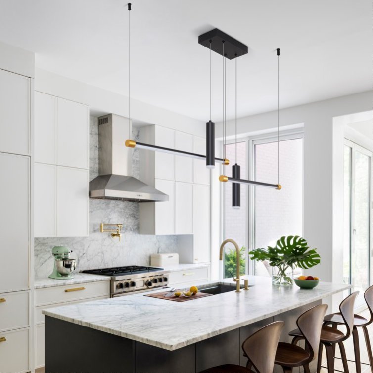 Light Dimmable Kitchen Island Linear LED Pendant No Bulb
