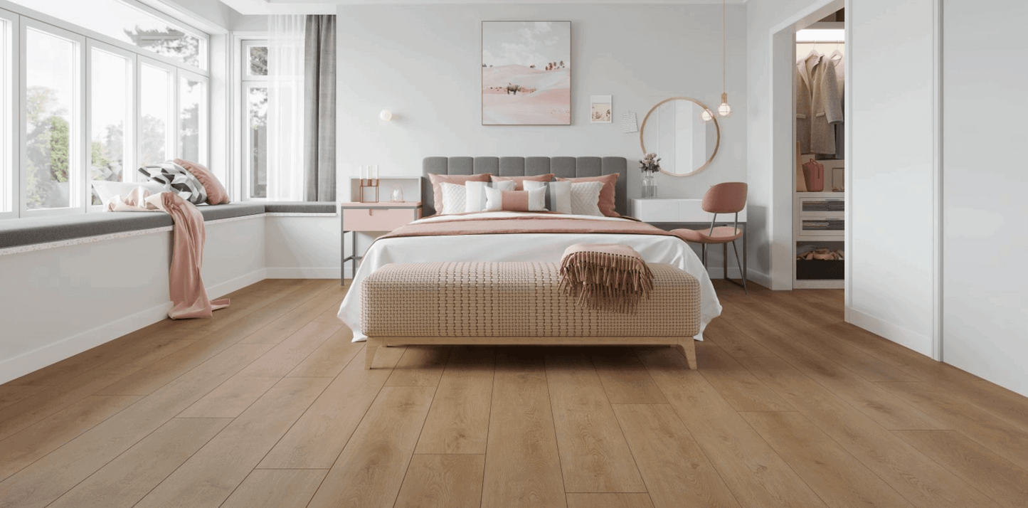 Fortress Dawn SPC Flooring –Oak Look, Waterproof Vinyl with Attached PadRJ Design & MaterialRJ - ID06Fortress Dawn SPC Flooring –Oak Look, Waterproof Vinyl with Attached Pad RJ Design & Material