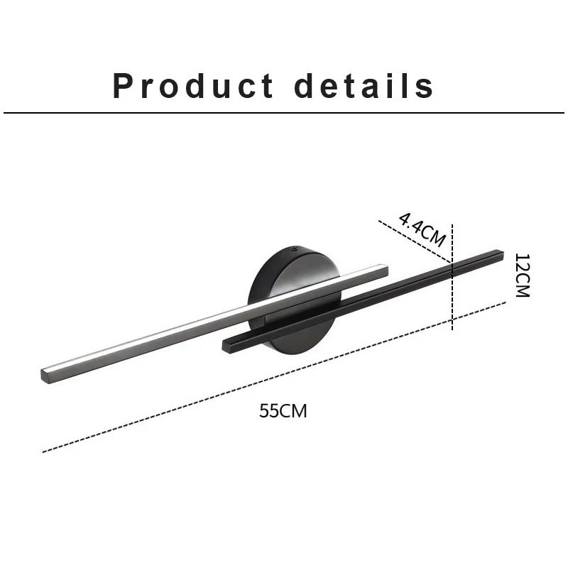 LED Linear wall light5RJCJYD211941804DWBlack 55cmTri colorLED Linear wall light RJ