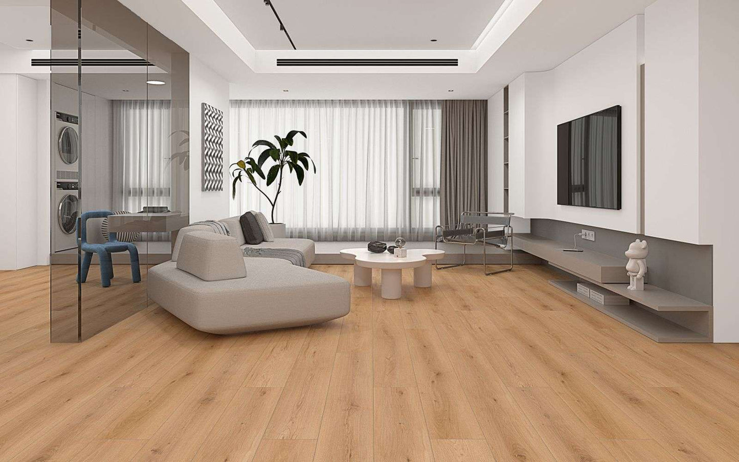Sunset Vista WPC Flooring Medium Oak Look, Durable Waterproof Easy Install Vinyl Plank RJ Design & Material