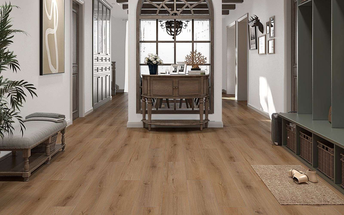 Alpine Ambiance WPC Flooring Medium Oak Look, Durable Waterproof Easy Install Vinyl Plank RJ Design & Material