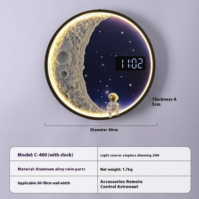 Living Room Background Wall Modern Minimalist Moon Wall Lamp5RJCJJT226664217QJC With Clock40cm Human Body InductionLiving Room Background Wall Modern Minimalist Moon Wall Lamp RJ