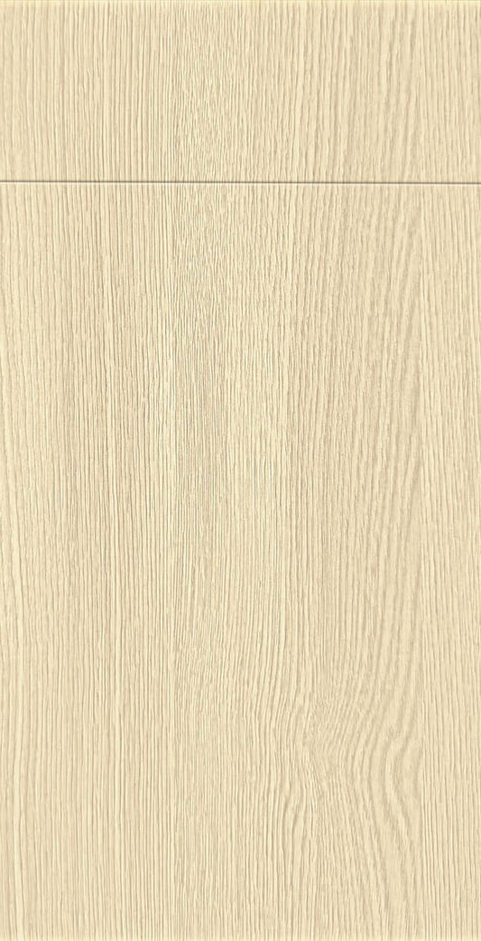 Light oak frameless kitchen cabinet finish at RJ Design Material in Costa Mesa