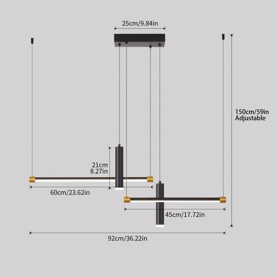 Light Dimmable Kitchen Island Linear LED Pendant No Bulb
