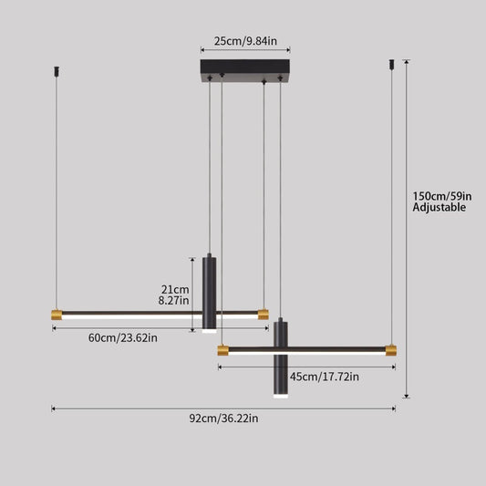 Light Dimmable Kitchen Island Linear LED Pendant No Bulb
