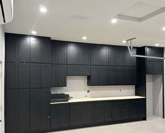 Black Shaker Kitchen Cabinet – Solid Wood Face Frame Cabinet with Soft Close DrawersRJMatte Black Shaker Kitchen Cabinet – Solid Wood Face Frame Cabinet with Soft Close Drawers RJ