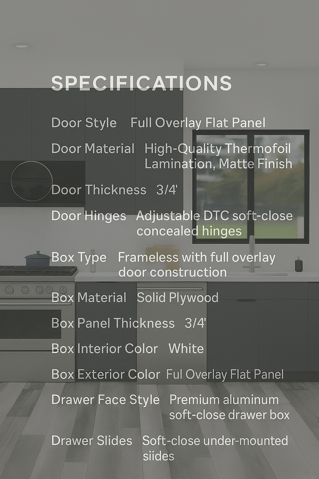 Charcoal Gray Frameless CabinetsRJ Design & MaterialRj - CRGCharcoal Gray Frameless Cabinets RJ Design & Material