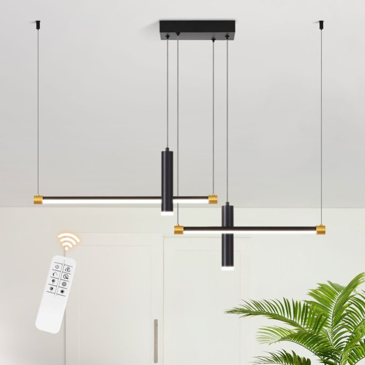 Light Dimmable Kitchen Island Linear LED Pendant No Bulb