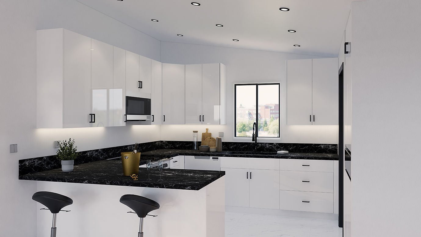 High Glossy White Frameless CabinetsRJ Design & MaterialRJ - HGWHigh Glossy White Frameless Cabinets RJ Design & Material