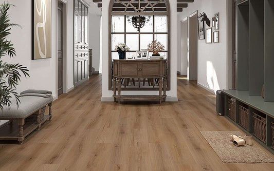Alpine Ambiance WPC Flooring Medium Oak Look, Durable Waterproof Easy Install Vinyl Plank RJ Design & Material