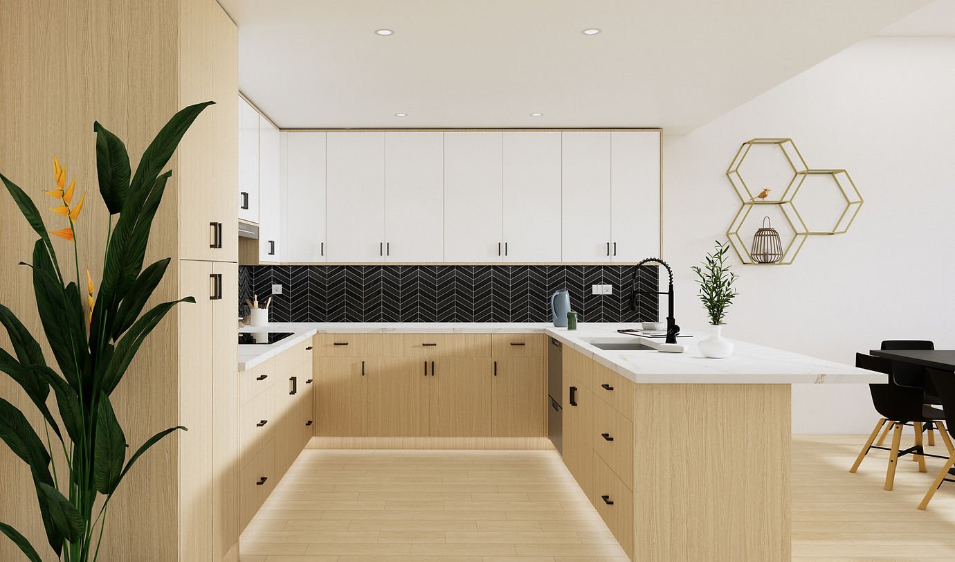 Light Oak Frameless Cabinets – Modern Minimalist EleganceRJ Design & MaterialRJ - LOLight Oak Frameless Cabinets – Modern Minimalist Elegance RJ Design & Material