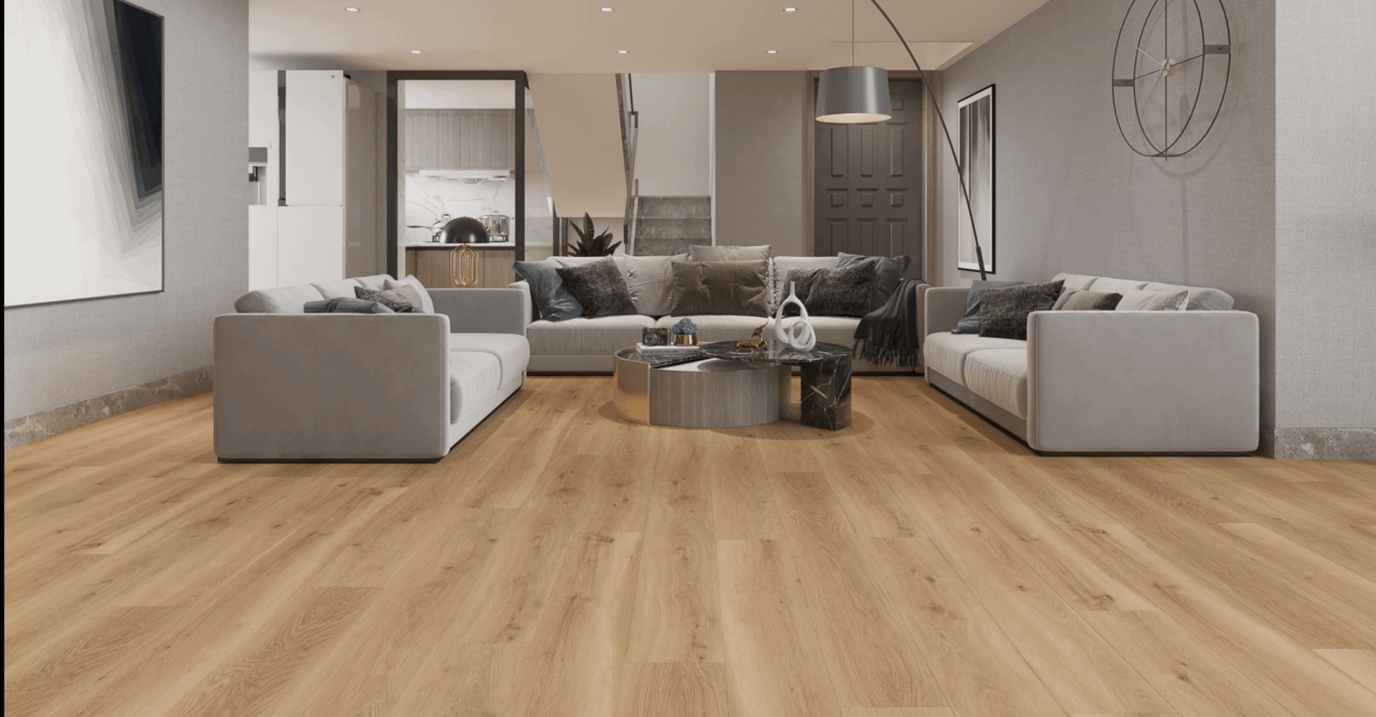 Shoreline Décor SPC Flooring – Light Oak Look, Waterproof Vinyl with Attached PadRJ Design & MaterialShoreline Décor SPC Flooring – Light Oak Look, Waterproof Vinyl with Attached Pad RJ Design & Material