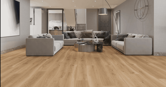 Shoreline Décor SPC Flooring – Light Oak Look, Waterproof Vinyl with Attached PadRJ Design & MaterialShoreline Décor SPC Flooring – Light Oak Look, Waterproof Vinyl with Attached Pad RJ Design & Material